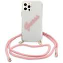 Guess GUHCP12LCRTVSPI iPhone 12 Pro Max 6,7" różowy/pink hardcase Script Vintage