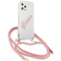Guess GUHCP12LCRTVSPI iPhone 12 Pro Max 6,7" różowy/pink hardcase Script Vintage