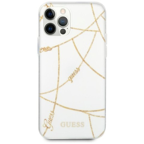 Guess GUHCP12LPCUCHWH iPhone 12 Pro Max 6,7" biały/white hardcase Gold Chain Collection