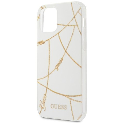 Guess GUHCP12LPCUCHWH iPhone 12 Pro Max 6,7" biały/white hardcase Gold Chain Collection
