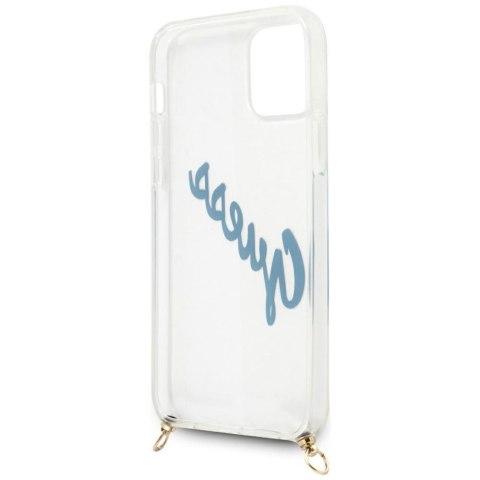 Guess GUHCP12MCRTVSBL iPhone 12/12 Pro 6,1" niebieski/blue hardcase Script Vintage
