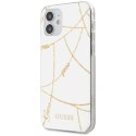 Guess GUHCP12SPCUCHWH iPhone 12 mini 5,4" biały/white hardcase Gold Chain Collection