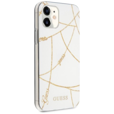 Guess GUHCP12SPCUCHWH iPhone 12 mini 5,4" biały/white hardcase Gold Chain Collection