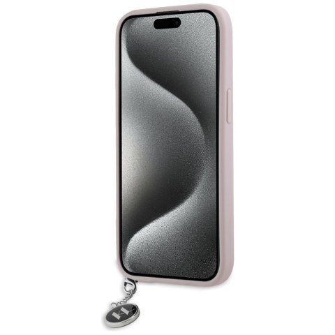 Karl Lagerfeld KLHCP15SPSAKDGCP iPhone 15 / 14 / 13 6.1" różowy/pink hardcase Saffiano Rhinestones & Charm