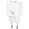 Ładowarka sieciowa USAMS CC315 T65 25W 1xUSB-C 1xUSB-A Fast Charging biały