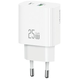 Ładowarka sieciowa USAMS CC315 T65 25W 1xUSB-C 1xUSB-A Fast Charging biały