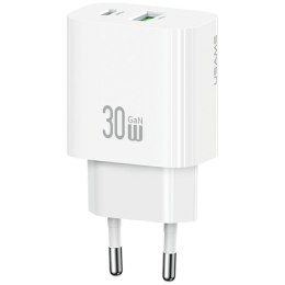 Ładowarka sieciowa USAMS CC316 T65 30W 1xUSB-C 1xUSB-A Fast Charging biały