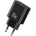 Ładowarka sieciowa USAMS CC316 T65 30W 1xUSB-C 1xUSB-A Fast Charging czarny