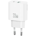 Ładowarka sieciowa USAMS CC317 T65 33W 1xUSB-C 1xUSB-A Fast Charging biały