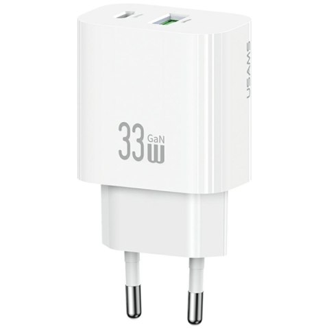 Ładowarka sieciowa USAMS CC317 T65 33W 1xUSB-C 1xUSB-A Fast Charging biały