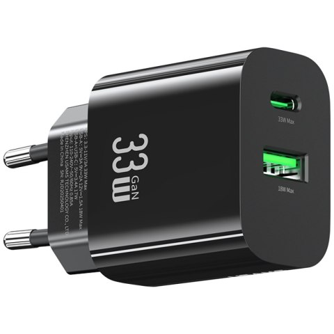 Ładowarka sieciowa USAMS CC317 T65 33W 1xUSB-C 1xUSB-A Fast Charging czarny