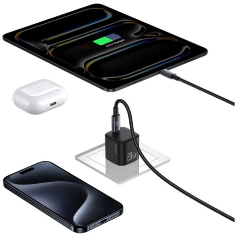 Ładowarka sieciowa USAMS JO Series CC260 20W USB-C + kabel USB-C/Lightning 1m biały
