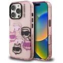 Etui Karl Lagerfeld IML Multi K&C Head Pattern do iPhone 16 Pro różowy