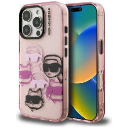 Etui Karl Lagerfeld IML Multi K&C Head Pattern do iPhone 16 Pro różowy