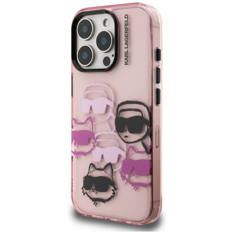 Etui Karl Lagerfeld IML Multi K&C Head Pattern do iPhone 16 Pro różowy
