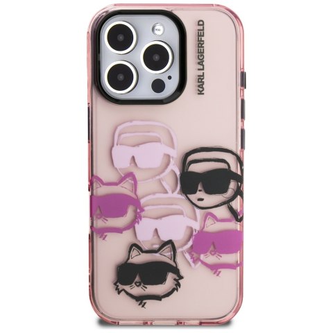 Etui Karl Lagerfeld IML Multi K&C Head Pattern do iPhone 16 Pro różowy
