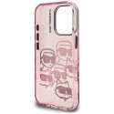 Etui Karl Lagerfeld IML Multi K&C Head Pattern do iPhone 16 Pro różowy