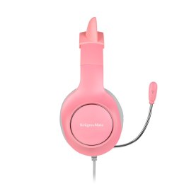 Gamingowe słuchawki nauszne dla dzieci Kruger&Matz model Street Kids Gamer, kolor różowy