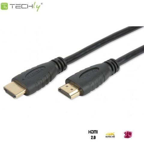 Kabel HDMI Techly HDMI-HDMI 2.0 M/M Ethernet 3D 4K, 0,5m, czarny