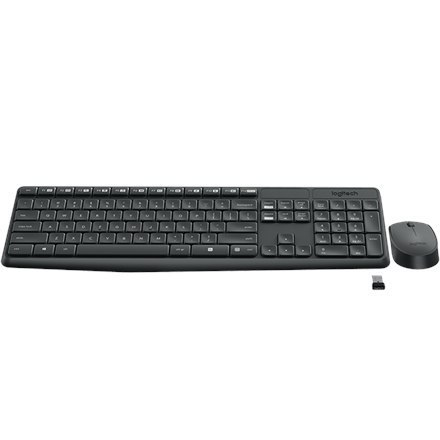 Logitech | MK235 | Keyboard and Mouse Set | Wireless | Mouse included | Batteries included | US | Black | 475 g