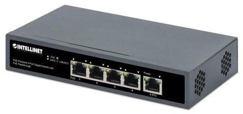 Switch niezarządzalny Intellinet 4x 10/100/1000 Mbps PoE 25W/65W + 1x PoE PD 95W