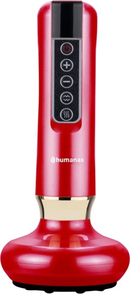 Masażer antycellulitowy z funkcją bańki chińskiej Humanas DermaSmooth - czerwony
