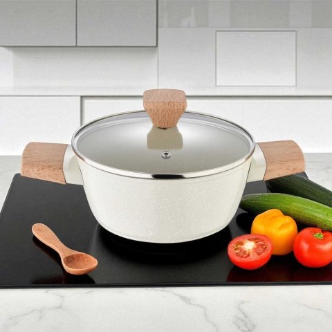 GARNEK MARMURKOWY 20cm Z POKRYWĄ BERGNER BG-34745 NATURALLY