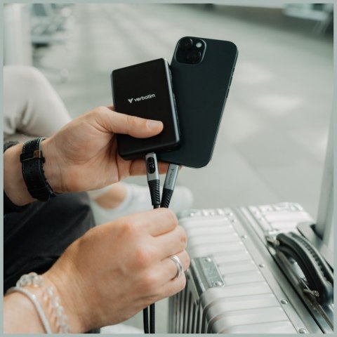 Kabel Verbatim Sync & Charge USB-C do USB-C 100W wyświetlacz 120cm czarny 31848