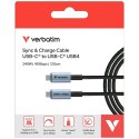 Kabel Verbatim Sync & Charge USB-C do USB-C 240W 40Gb/s 120cm czarny 31847