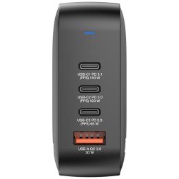 Ładowarka sieciowa Verbatim Mini GaN 165W 3xUSB-C PD/1x USB-A QC czarny 32216