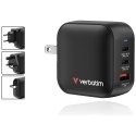 Ładowarka sieciowa Verbatim Mini GaN 70W 2xUSB-C PD/1x USB-A QC czarny 32229