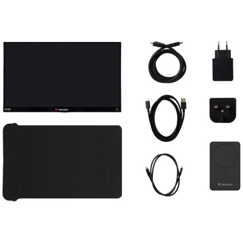 Monitor przenośny dotykowy Verbatim LIGHT 14" FHD z powerbankiem 5000mAh czarny 32088