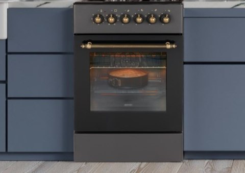 Kuchnia gazowo-elektryczna Retro Designe MPM-56-KRM-13 czarna