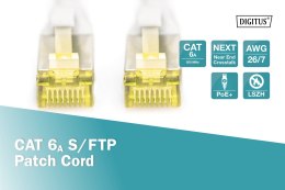 Digitus | CAT 6a | Kabel krosowy | Skrętka ekranowana (SFTP) | Męski | RJ-45 | Męski | RJ-45 | Szary | 0,5 m