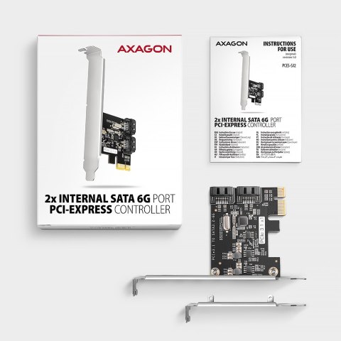 AXAGON Two-channel SATA III PCI-Express controller with two internal SATA port outputs | PCES-SJ2