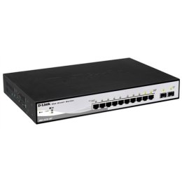 D-LINK DGS-1210-10P, Gigabit Smart III Switch with 8 10/100/1000Base-T PoE ports and 2 combo 1000Base-T/MiniGBIC (SFP) ports, 80