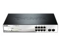 D-LINK DGS-1210-10P, Gigabit Smart III Switch with 8 10/100/1000Base-T PoE ports and 2 combo 1000Base-T/MiniGBIC (SFP) ports, 80