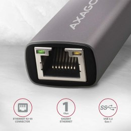AXAGON ADE-TRC Compact aluminum USB-C 3.2 Gen 1 Gigabit Ethernet 10/100/1000Mbit adapter with automatic installation