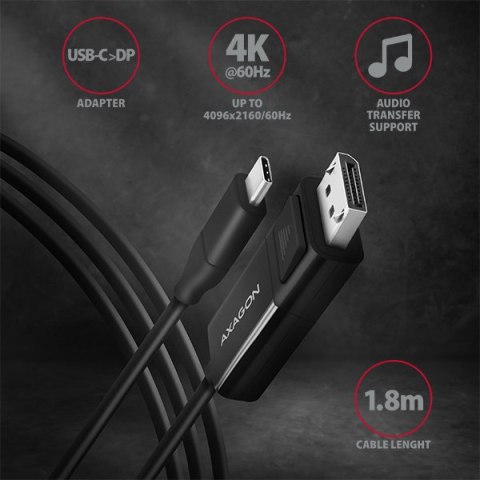 AXAGON Active cable | USB-C to DisplayPort | 1.8 m