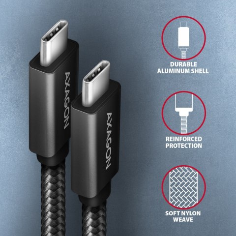 AXAGON Data and charging USB 2.0 cable, 1.5 m | BUCM32-CM15AB | USB-C to USB-C