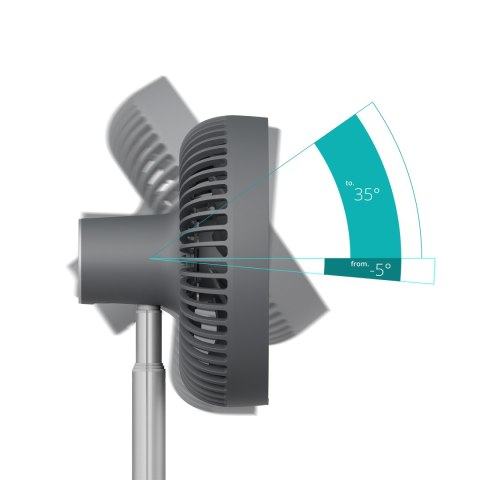 Duux Fan | Rize Flex | Stand Fan | Grey | Diameter 21 cm | Number of speeds 4 | Oscillation | 10 W | No