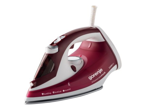 Gorenje | Steam Iron | SIH2200RBC | Steam Iron | 2200 W | Water tank capacity 280 ml | Continuous steam 30 g/min | Red/White
