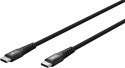 Goobay Kabel USB-C Supersoft Textile z metalowymi wtyczkami, 2 m, czarny