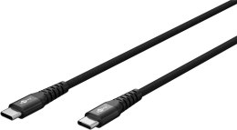 Goobay Kabel USB-C Supersoft Textile z metalowymi wtyczkami, 2 m, czarny