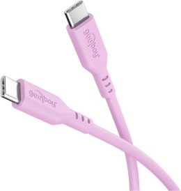 Goobay Kabel silikonowy USB-C, 1,5 m, różowy | Goobay