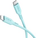 Goobay Kabel silikonowy USB-C, 1,5 m, turkusowy
