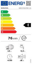 Zmywarka Whirlpool | WSIO 3T223 PCE X | Do zabudowy | Szerokość 45 cm | Liczba kompletów naczyń 10 | Liczba programów 7 | Klasa 