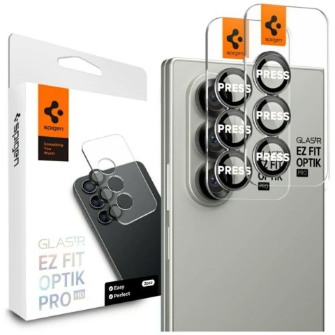 Szkło na obiektyw aparatu Spigen Optik Pro HD Glas.TR EZ FIT 2szt do Samsung Galaxy Z Fold7 czarny