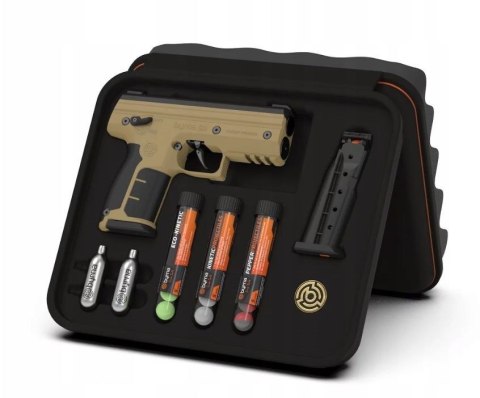 Pistolet na kule gumowe i pieprzowe BYRNA SD TAN k.68 CO2 8g zestaw (SK68300-TAN)
