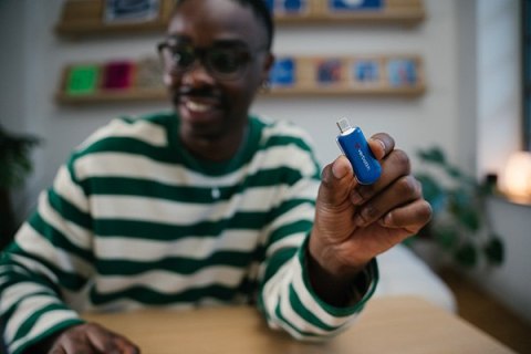 Verbatim USB flash disk, USB C, 128GB, Plectra, niebieski, 30233, USB C